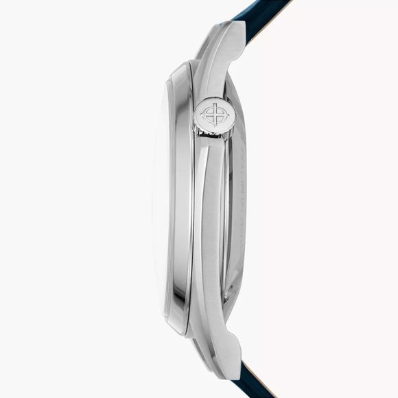 NEW Zodiac ZO9711 Dress Olympos Automatic Leather Blue Dial Watch - Picture 3 of 4